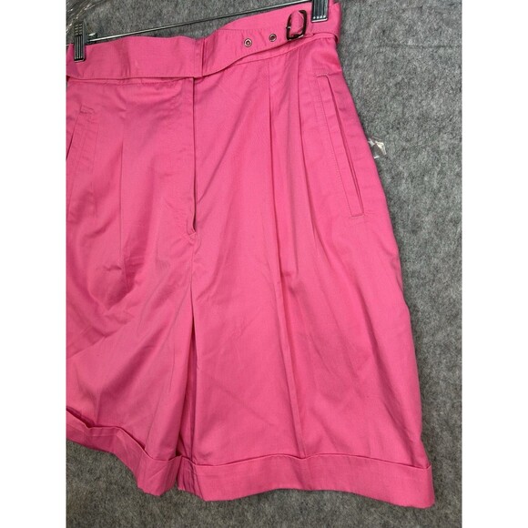 Vintage Izod Club Women's Pink Pleated High Waist Belted Shorts Size 10 - Picture 3 of 12